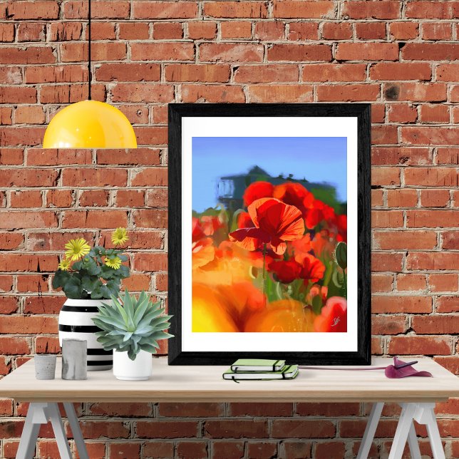 The poppy house - oil painting photo print (Creator Uploaded)