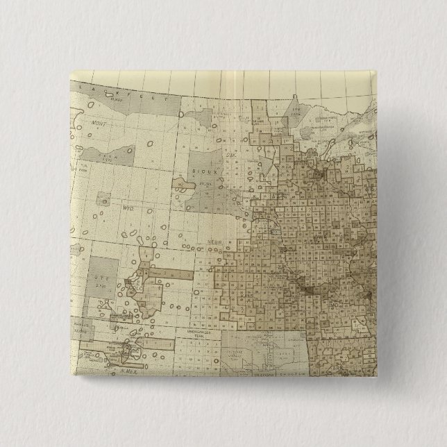 the Population density of counties 15 Cm Square Badge (Front)