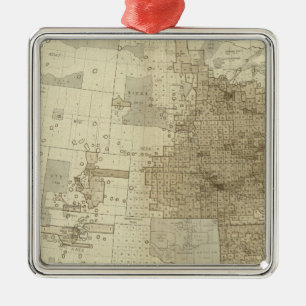 the Population density of counties Metal Tree Decoration