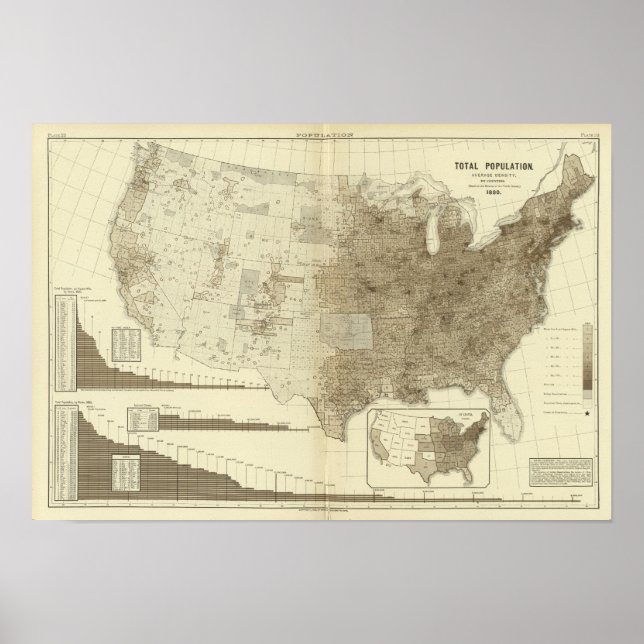 the Population density of counties Poster (Front)