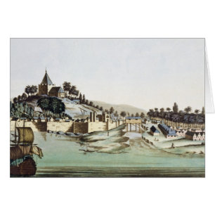 The port and town of Malacca, Malaysia, illustrati