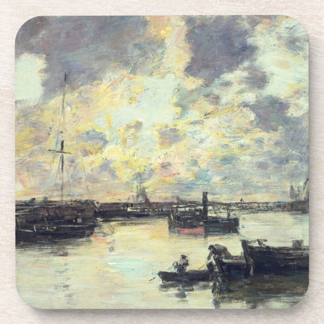 The Port, c.1895 (oil on panel) Coaster (Front)