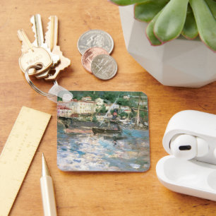 The Port, Nice by Berthe Morisot, Vintage Fine Art Key Ring