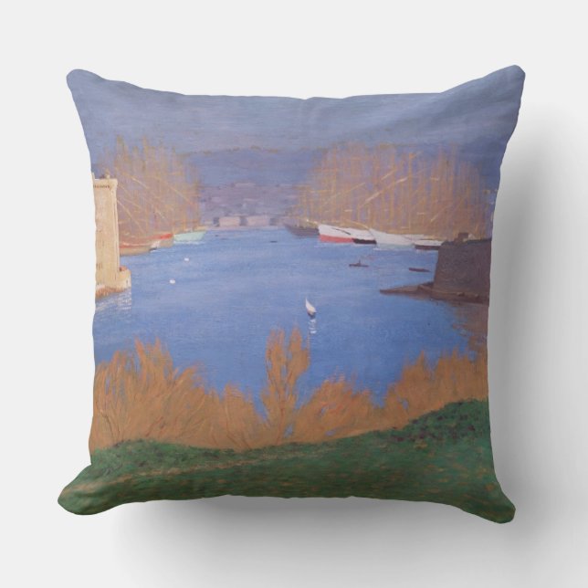 The Port of Marseille, 1901 Cushion (Front)