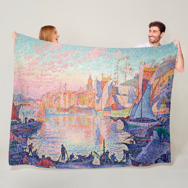 The Port of Saint-Tropez, Signac Fleece Blanket (In Situ)