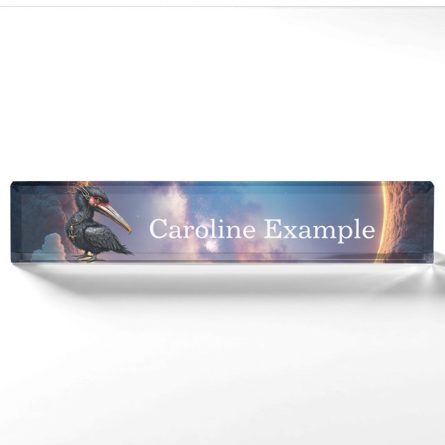 The Portal Keeper – Fantasy bird Nameplate (Front)