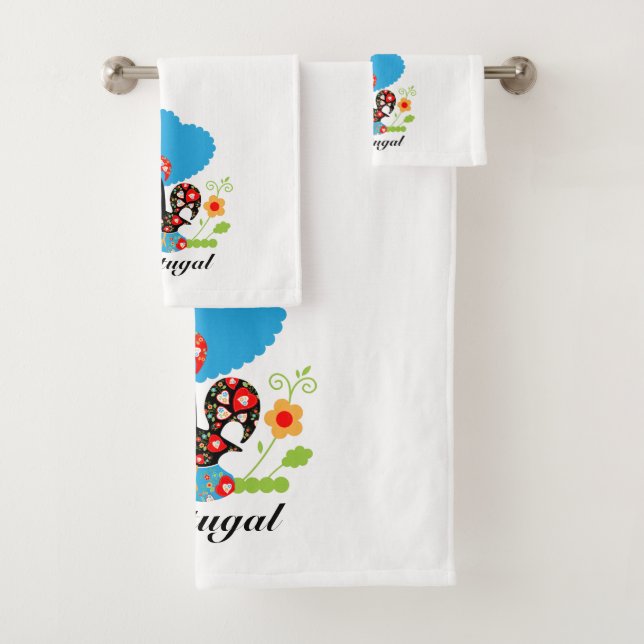 The Portuguese Rooster Bath Towel Set (Insitu)
