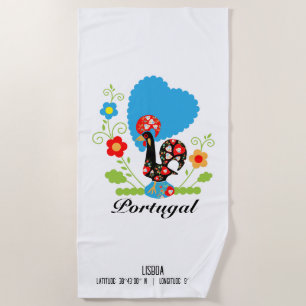 The Portuguese Rooster Beach Towel