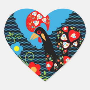 The Portuguese Rooster Heart Sticker
