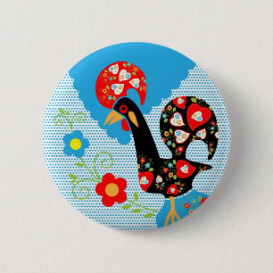 The Portuguese Rooster of Barcelos 6 Cm Round Badge