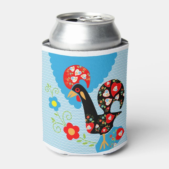 The Portuguese Rooster of Barcelos Can Cooler (Can Front)