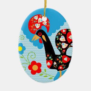 The Portuguese Rooster of Barcelos  Ceramic Tree Decoration
