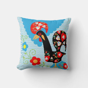 The Portuguese Rooster of Barcelos Cushion