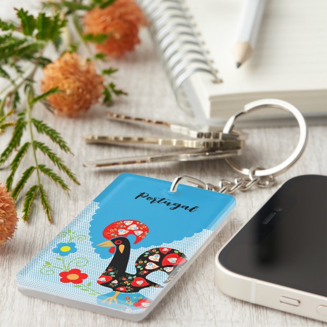 The Portuguese Rooster of Barcelos  Key Ring (Front Right)