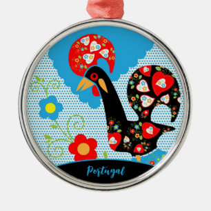 The Portuguese Rooster of Barcelos  Metal Tree Decoration