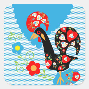 The Portuguese Rooster of Barcelos Square Sticker
