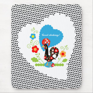 The Portuguese Rooster of Luck Mouse Pad