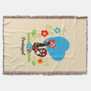The Portuguese Rooster Throw Blanket