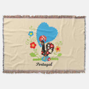 The Portuguese Rooster Throw Blanket