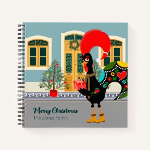 The Portuguese Rooster with a Christmas present Notebook