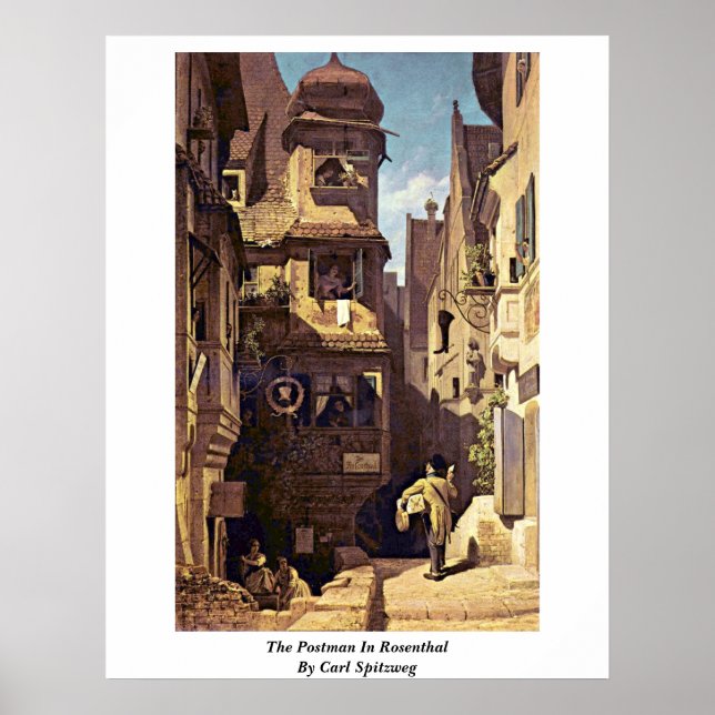 The Postman In Rosenthal By Carl Spitzweg Poster (Front)