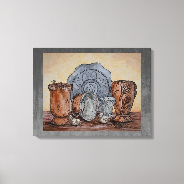 “The Potter’s Pots” Fine Art Still Life Canvas Print (Front)