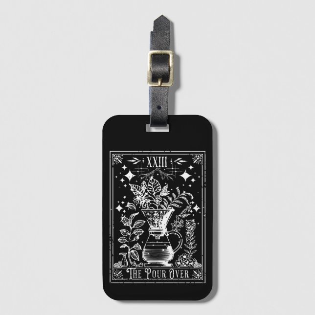 The Pour Over Coffee Tarot Card Luggage Tag (Front Vertical)