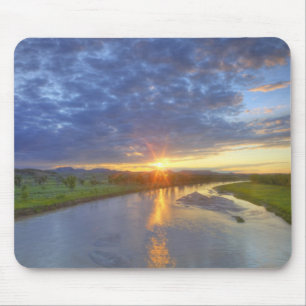 The Powder River catches last light in Custer Mouse Pad