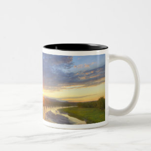 The Powder River catches last light in Custer Two-Tone Coffee Mug