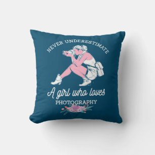 The Power Of A Girl Who Loves Photography Cushion