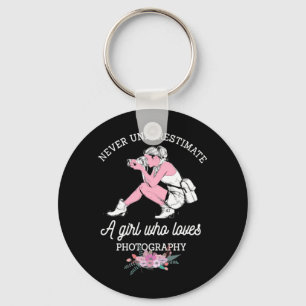 The Power Of A Girl Who Loves Photography Key Ring