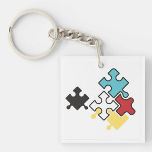The power of colors in puzzles key ring