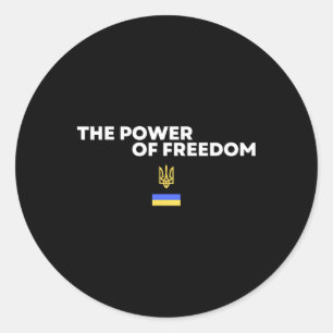 The Power Of Freedom Trident Ukrainian Flag Symbol Classic Round Sticker