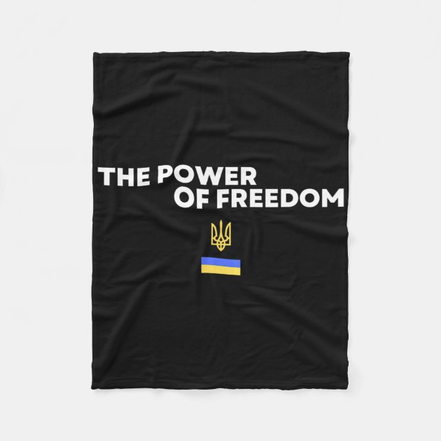 The Power Of Freedom Trident Ukrainian Flag Symbol Fleece Blanket (Front)