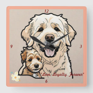"The Power of Pets" Square Wall Clock