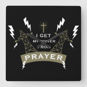 The Power Of Prayer Square Wall Clock