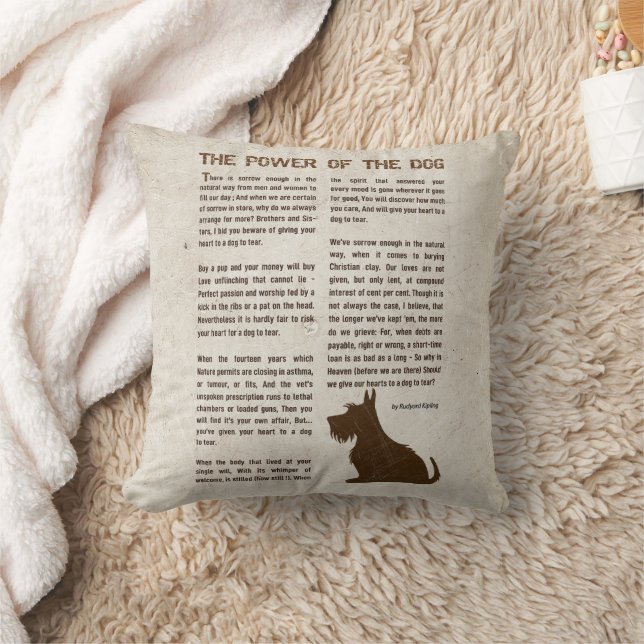 The Power of the Dog Poem - Rudyard Kipling  Cushion (Blanket)