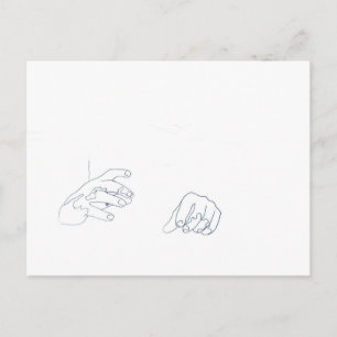 The power of the hands postcard