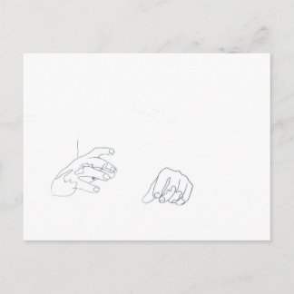 The power of the hands postcard