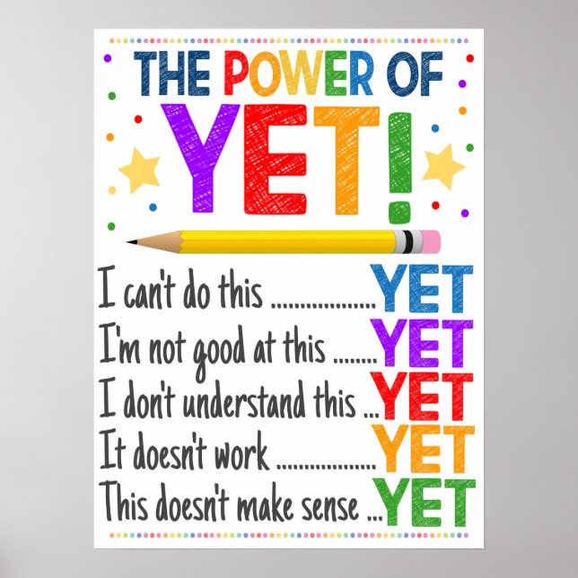 The Power Of Yet Classroom Poster (Front)