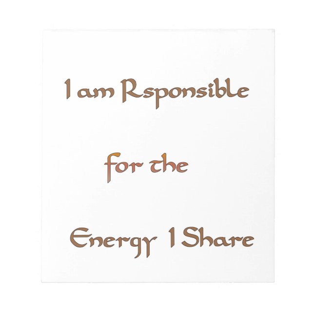 The Power Within: Energy Matters Notepad (Front)