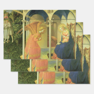 The Prado Annunciation by Fra Angelico Wrapping Paper Sheet