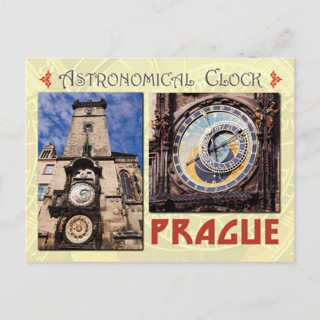 The Prague Astronomical Clock, Czech Republic Postcard (Front)