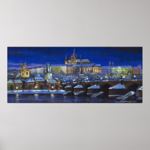 The Prague Panorama Charles Bridge Prague Castle Poster
