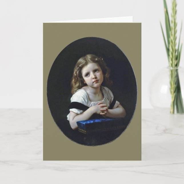 The Prayer, Bouguereau Card (Front)