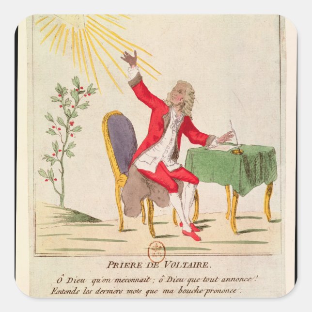 The Prayer of Voltaire Square Sticker (Front)
