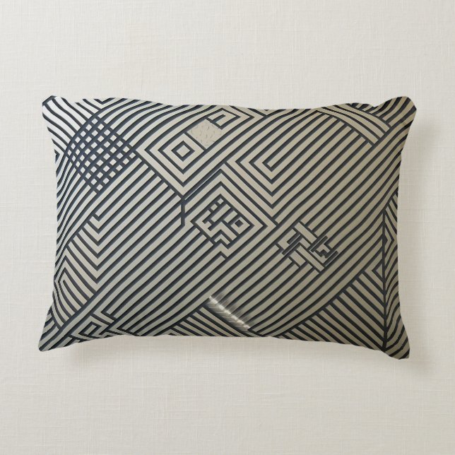 The Precision of Shapes: Geometric Abstraction Decorative Cushion (Back)