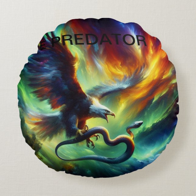  The Predator and the Prey" Round Cushion (Front)