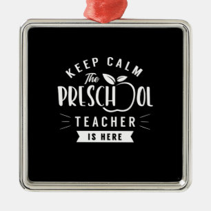 The Preschool Teacher Is Here Metal Tree Decoration