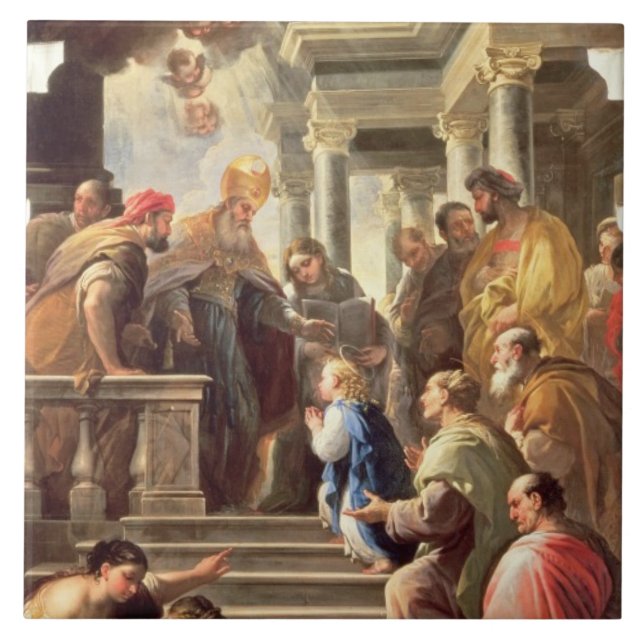 The Presentation of the Virgin at the Temple (oil Tile (Front)